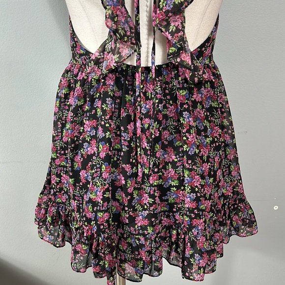Zara Chiffon Floral Ruffle Strap Layered Skirt size XS - Picture 9 of 11